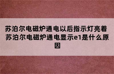 苏泊尔电磁炉通电以后指示灯亮着 苏泊尔电磁炉通电显示e1是什么原因